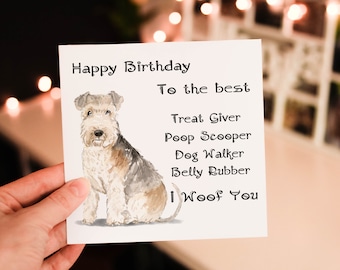 Personalized Lakeland Terrier Birthday Card: Dog Lover Gift