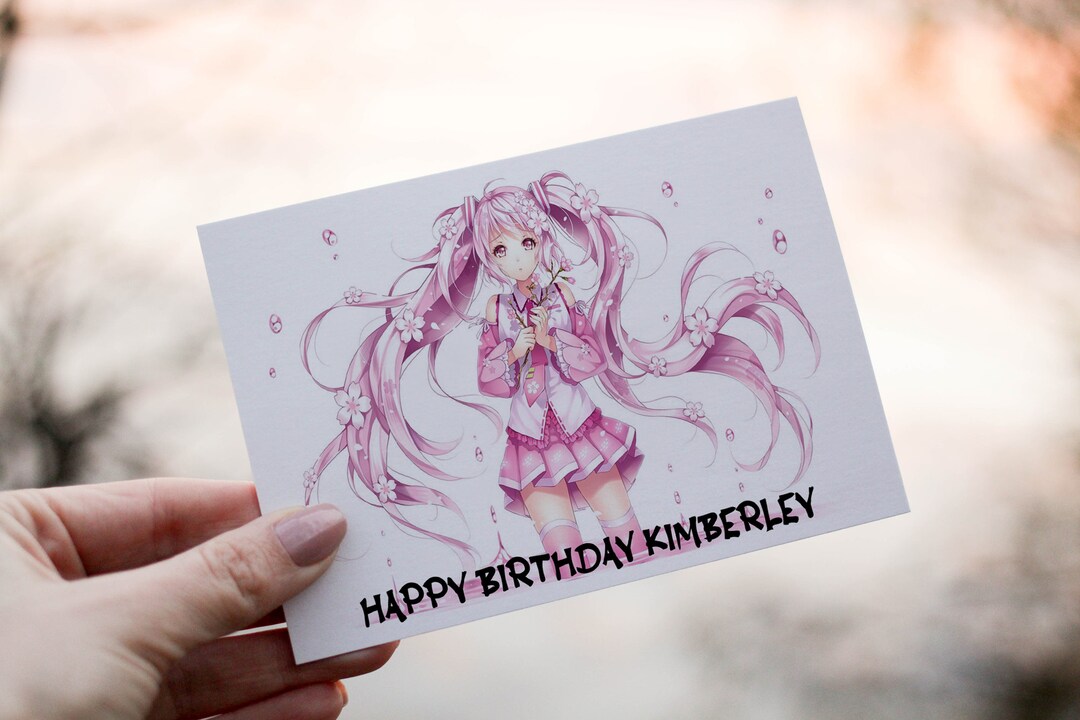 Personalized Anime Girl Birthday Card - Etsy
