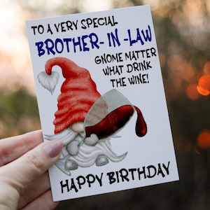 Boire du vin, Carte d'anniversaire nain, Carte d'anniversaire Gonk, Carte personnalisée, Carte nain personnalisée, N'importe quelle carte de visite, Carte d'anniversaire d'un proche, Gonk