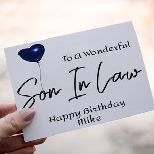 Magnifique carte d'anniversaire de gendre, carte d'anniversaire pour gendre, carte d'anniversaire, carte de gendre, carte personnalisée, carte personnalisée pour gendre