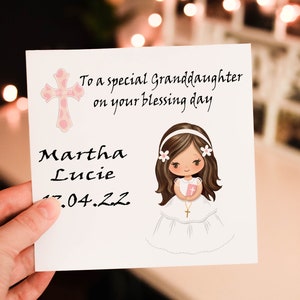 Carte de fête, félicitations pour votre baptême, carte de fête, carte de fête pour nièce, petite-fille, filleule