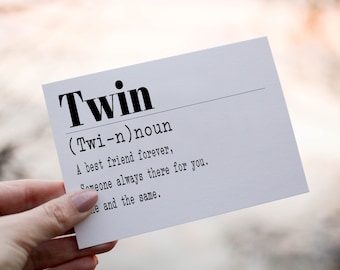 Personalized Twin Birthday Card: Ivory White Cardstock