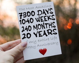 Tarjeta de aniversario personalizada: cualquier año, día, semana o mes.