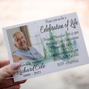 Personalised Celebration of Life Banner Poster Memorial Remembrance Funeral  Sign in Loving Memory Decorations Name Date Photos Announcement 