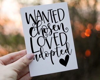 Adoption Tageskarte: Gesucht, Auserwählt, Geliebt, Adoptiert