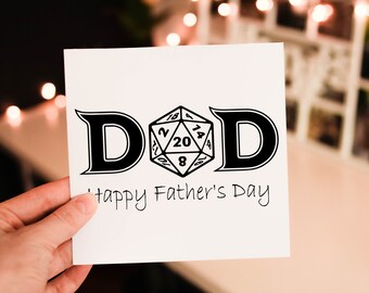 Tarjeta del Día del Padre de Dungeons and Dragons: Tarjeta personalizada de D&D para papá