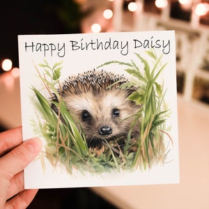 Carte d'anniversaire hérisson, carte d'anniversaire hérisson, carte personnalisée, carte de voeux hérisson, carte d'anniversaire personnalisée, carte hérisson hérisson mignon