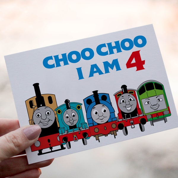 Thomas The Tank Engine Birthday Card, Card for Grandchild, Thomas Birthday Card, Train Birthday Card, Personalised Card for Child, Train