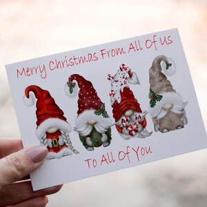 Gnome Family Christmas Card, Personalized Holiday Card