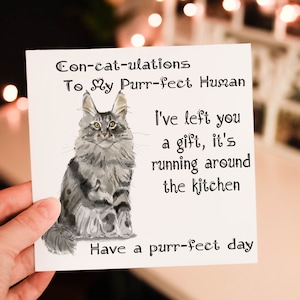 Maine Coon Cat Birthday Card, Cat Birthday Card, Personalized Cat Breed Card, Friend Card, Custom Birthday Card, Tortoise Shell