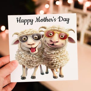 Carte de fête des mères mouton, merveilleuse maman, carte pour maman, carte de fête des mères, fête des mères, carte personnalisée, carte personnalisée pour maman, carte de mouton