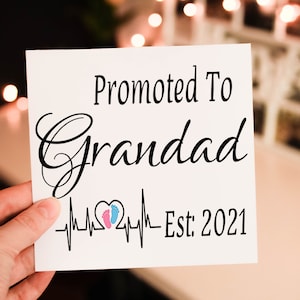 Cartão para novos avós, promovido a avô, avô, babá, avó, cartão para novo bebê, cartão personalizado para avós, cartão personalizado, avós