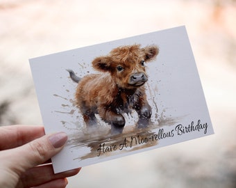 Biglietto per la festa della mamma con mucca delle Highlands: arte quilled (stampabile, download immediato) - Italia