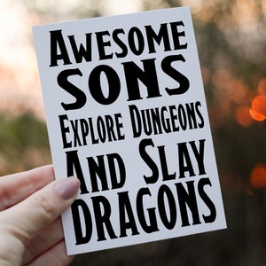 Cartão de aniversário de Dungeons and Dragons para filho incrível, cartão para filho, cartão de aniversário para filho, cartão personalizado, cartão personalizado para filho, cartão D&D, cartão para filho