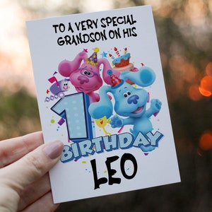 Carte d'anniversaire de petit-fils Blues, carte pour petit-enfant, carte d'anniversaire, carte spéciale petit-fils, carte personnalisée pour petit-fils, toute relation