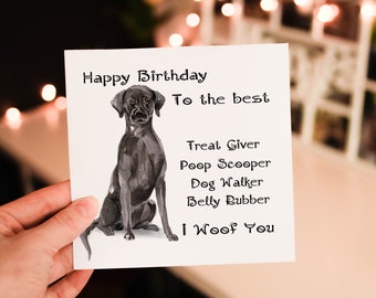 パーソナライズされたラブラドールの誕生日カード、犬好きのグリーティングカード