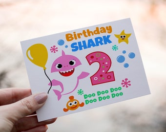 Personalized Birthday Shark Card: Custom Age, Child's Card