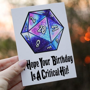 Ich hoffe, dein Geburtstag ist ein Critical Hit Dungeons and Dragons Geburtstagskarte, Karte für Gamer, personalisierte Karte, D & D-benutzerdefinierte Karte, D und D-Karte