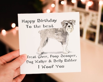 Personalized Schnauzer Birthday Card