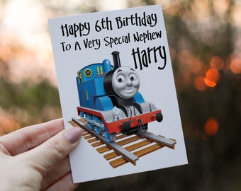 Personalised Thomas The Tank Engine Birthday Card - For Son, Grandson, Nephew - A5 Gloss Finish 3 thumbnail image