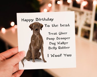 Biglietto di auguri Buon compleanno con cane Labrador Retriever (cioccolato) (15,2 x 10,2 cm) e busta. Interno vuoto per scrivere il tuo messaggio. - Italia