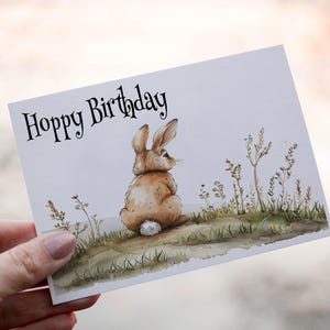 Kaninchen Geburtstagskarte, Freund Geburtstagskarte, Hase Geburtstagskarte für Geburtstag, individuelle Kaninchenkarte, personalisierte Karte für Freund, Hase