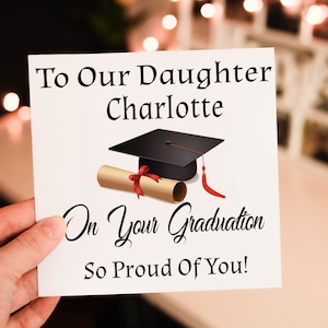 Congratulazioni figlia biglietto di laurea, il tuo biglietto di laurea, biglietto personalizzato per la laurea, biglietto di congratulazioni, biglietto di laurea