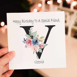 Letter Art spezielle Freund Geburtstagskarte, Karte für Freund, Geburtstagskarte, personalisierte Karte, kundenspezifische Karte, kundenspezifische Karte für Freund
