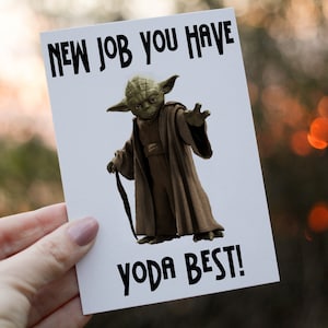 Tarjeta de nuevo trabajo de Yoda, eres el mejor Tarjeta de nuevo trabajo de Yoda, Tarjeta personalizada para nuevo trabajo, Tarjeta de felicitaciones, Tarjeta personalizada, Nuevo trabajo de Yoda