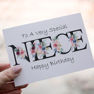 Carte d'anniversaire nièce, carte pour maman, carte d'anniversaire pour amie, carte d'anniversaire spéciale grand-mère, carte personnalisée, carte personnalisée pour soeur, n'importe quelle carte de visite