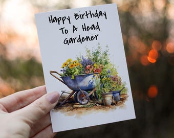 Cartão de aniversário de jardineiro, cartão para aniversário, cartão de aniversário de jardim, jardineiro chefe, cartão personalizado, cartão de amigo, cartão de jardinagem, horta