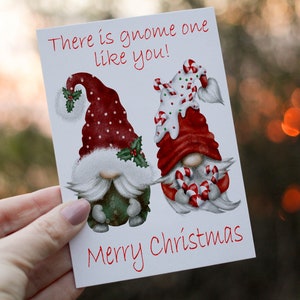 Gnome Christmas Card, Personalized Holiday Card