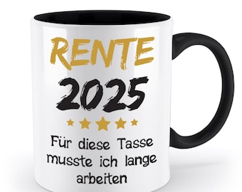 Mug - retirement (personalized) - with saying: I had to work long for this mug - gift, farewell gift - (desired year or name)