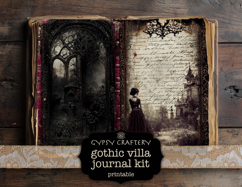 Gothic Villa Junk Journal Kit, Printable Ephemera (digital Download) - Etsy