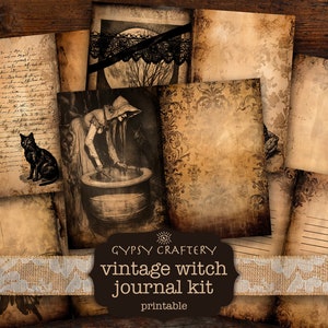 Vintage Witch Junk Journal Kit, Witchcraft Ephemera (digital Download ...