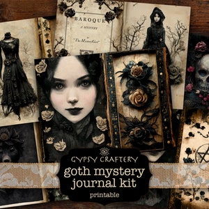 Goth Mystery Junk Journal Kit, Printable Junk Journal, Witch Junk Journal Kit, Witch Ephemera, Gothic Ephemera, Gothic Junk Journal