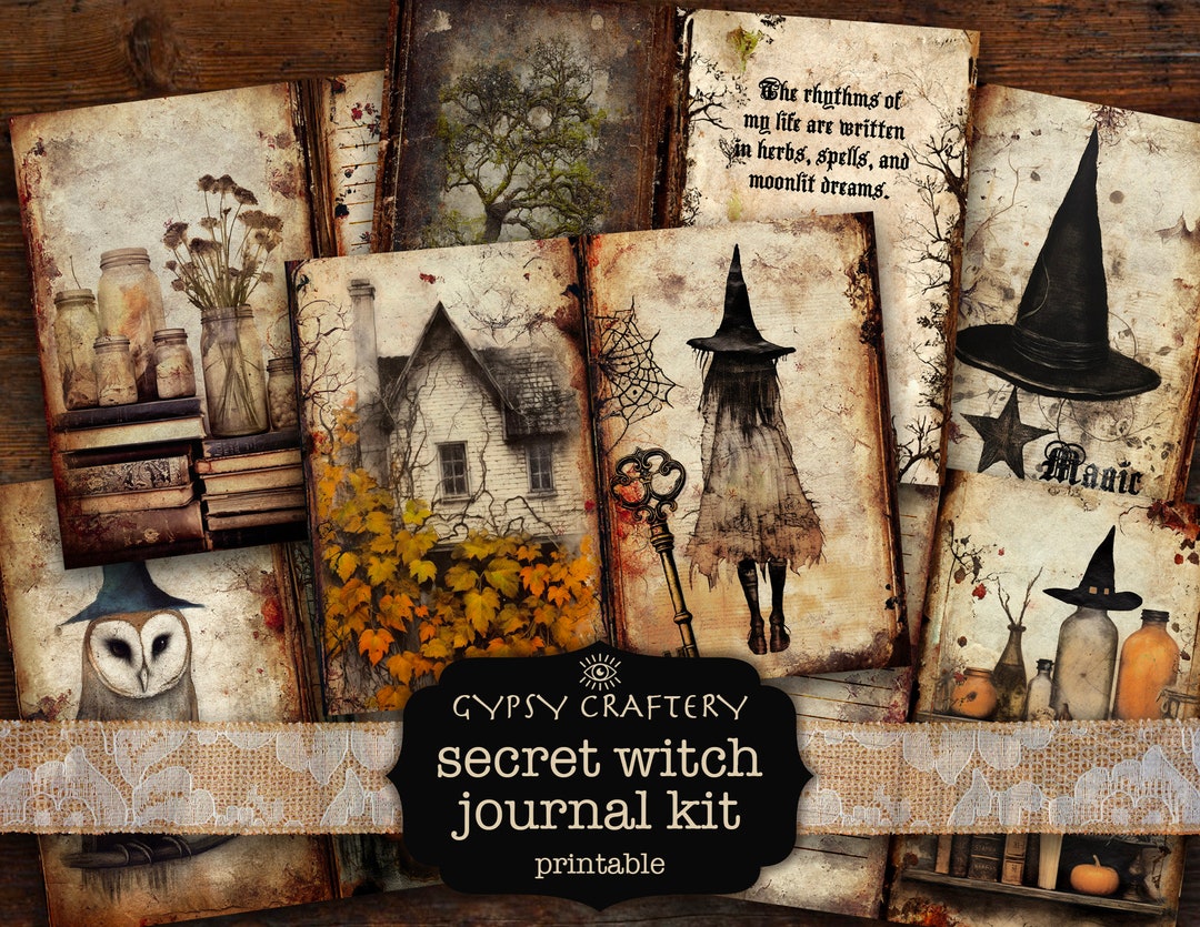 Secret Witch Junk Journal Kit, Printable Ephemera (digital Download) - Etsy