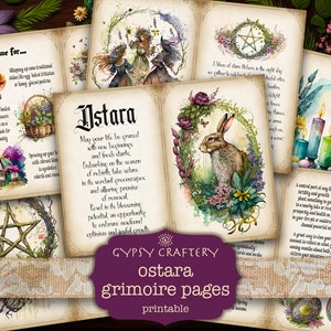 Páginas del Grimorio de Ostara, Páginas imprimibles del Libro de las Sombras, Kit de diario de Ostara, Brujería, Pascua pagana, Diario de brujas, Ocultismo