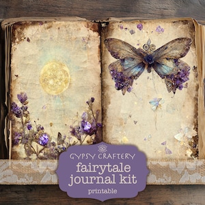 Fairytale Junk Journal Kit, digitaler Download, bedruckbare Seiten, Ephemera, Lesezeichen, ATC Karten, Magie, Skurril, Verzaubert