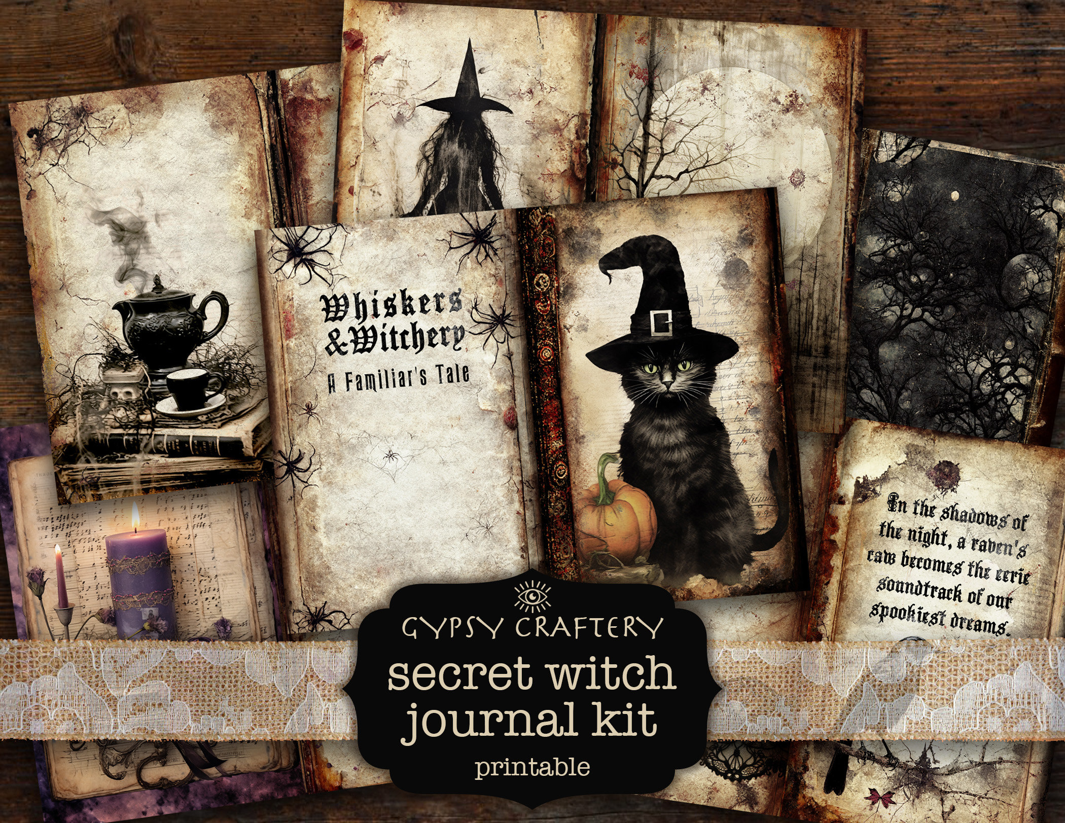 Secret Witch Junk Journal Kit, Printable Ephemera (digital Download) - Etsy