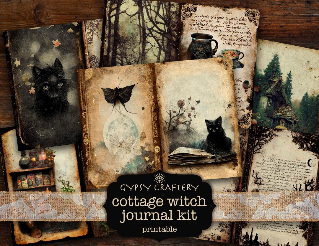 Cottage Witch Junk Journal Kit, Printable Ephemera (digital Download ...