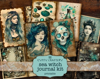 Sea Witch Junk Journal Kit, Ephemera, Scrapbook (Digital Download)
