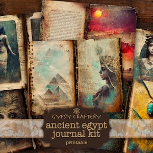 Ancient Egypt Junk Journal Kit, Printable Journal, Digital Download, Printable Ephemera, Journal Pages, ATC Cards, Bookmarks