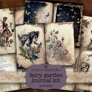 Fairy Garden Junk Journal Kit, Printable Ephemera, ATC Cards (digital ...