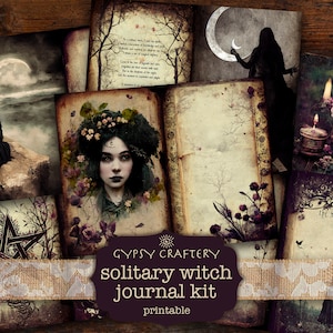 Kit de journal indésirable sorcière solitaire, pages de journal indésirable, fournitures de journal, éphémères sorcières, journal imprimable, wicca, païen, gothique