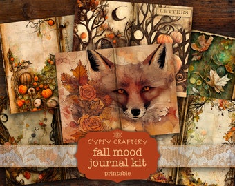 Fall Junk Journal Kit, Autumn Printable Pages (Digital Download)