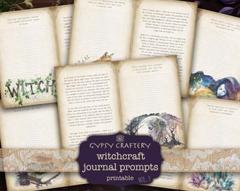 Witchcraft Journal Prompts, Grimoire Pages (Digital Download)