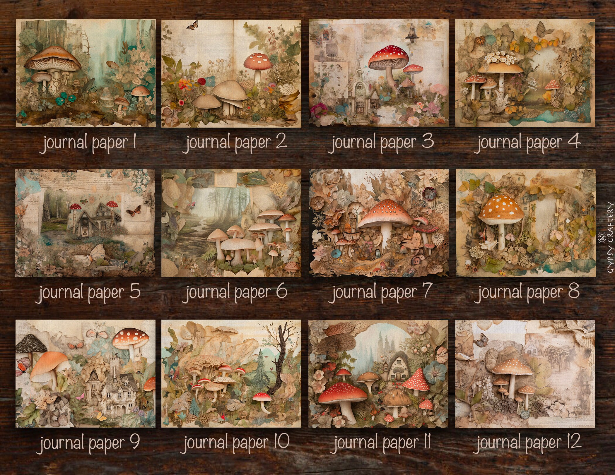 Fairytale Woods Junk Journal Papers, Enchanted Forest Printable ...