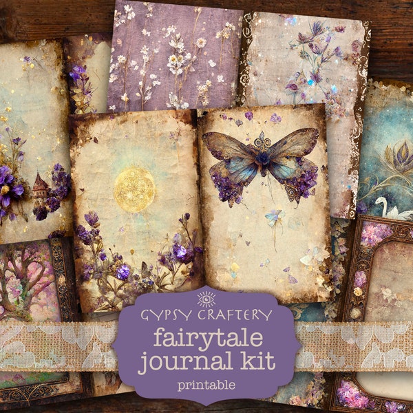 Fairytale Junk Journal Kit, Digital Download, Printable Pages, Ephemera, Bookmarks, ATC Cards, Magic, Whimsical, Enchanted