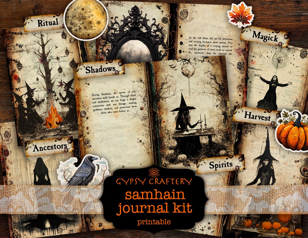 Samhain Junk Journal Kit, Halloween Grimoire Printable (digital ...